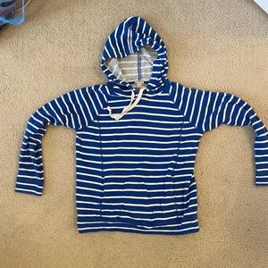 J crew blue and white sweatshirt